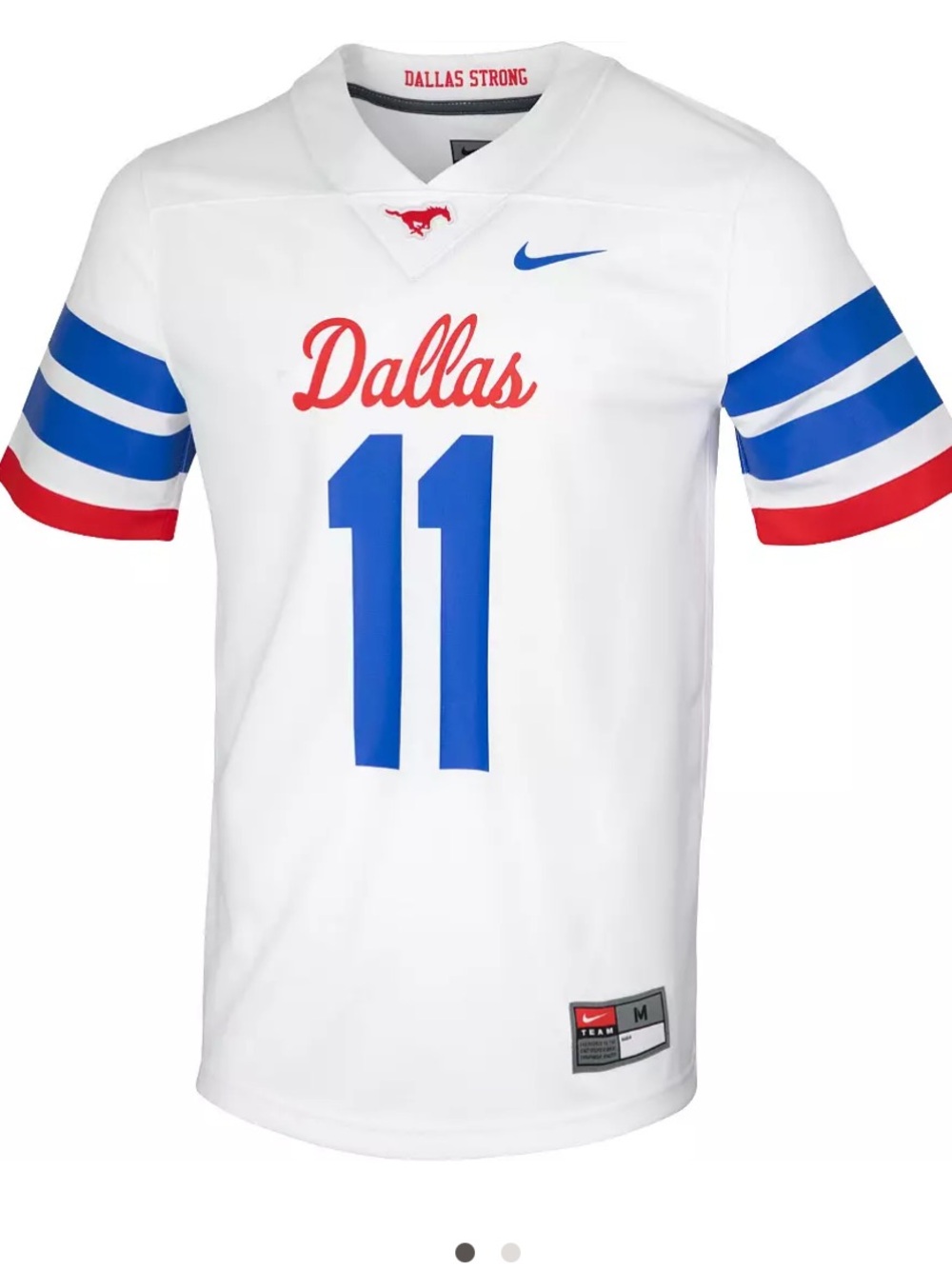 Nike Men's Southern Methodist Mustangs White Game Football Jersey